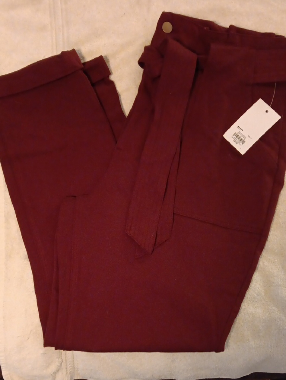SO Women's Tie-Waist Trousers in Wine